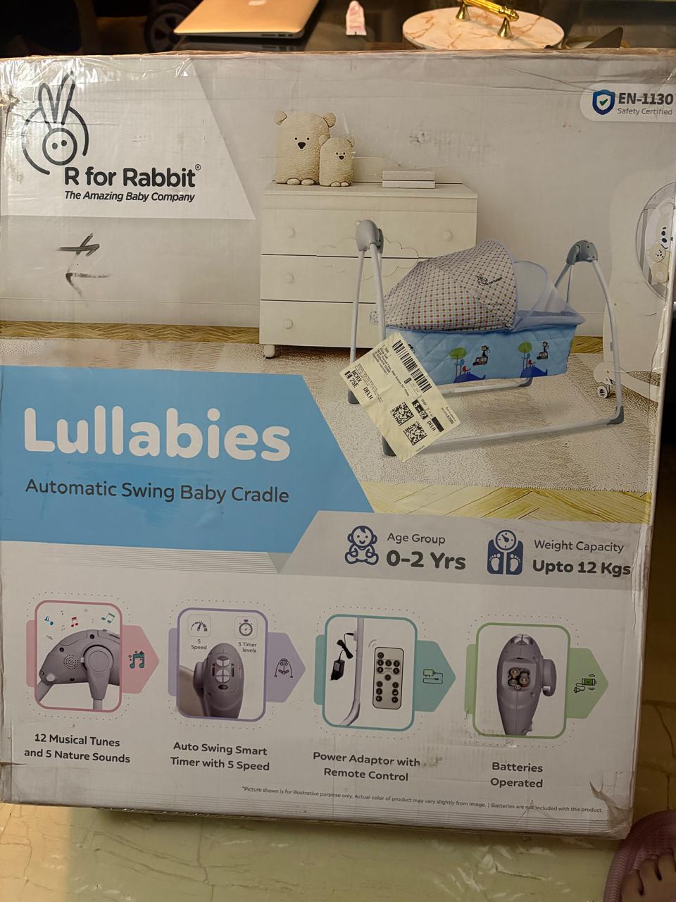 Lullaby Rabbit Motion Sensor Pre-Owned R for Rabbit Lullabies Automatic Swing Baby Cradle | Second Hugs