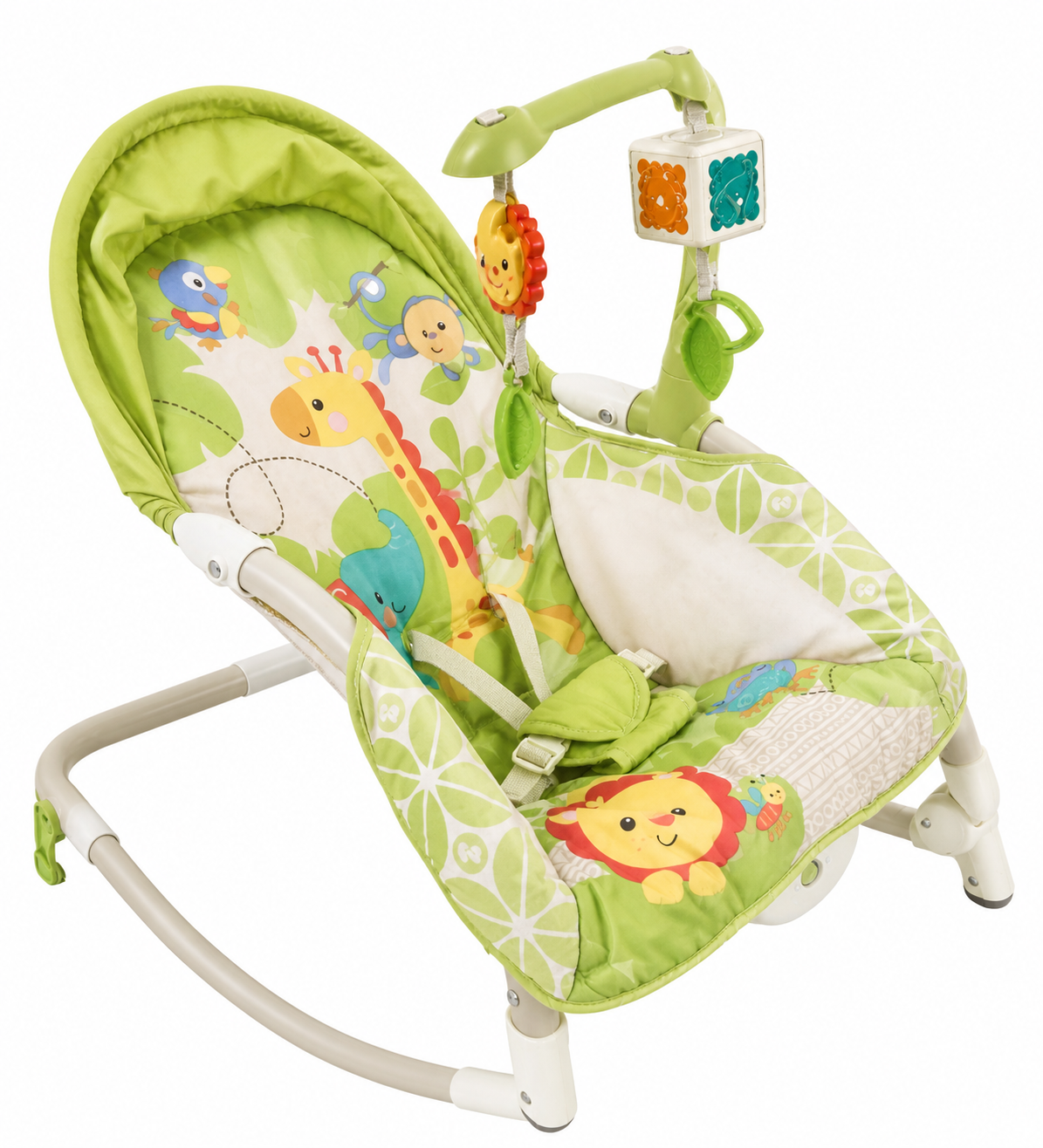 Preowned Baby Rocker Chair with Toy Bar (Green) | Second Hugs