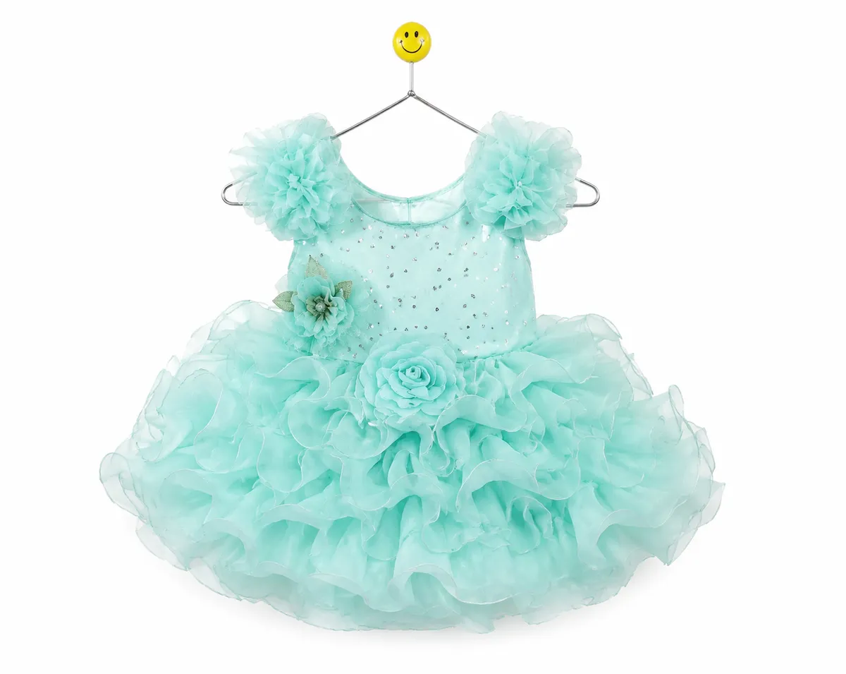 mint green infant dress Sage Green First Birthday Dress, Tutu Flower Girl Dress, Puffy Ruffled Prom Ball Gown, Floral Lace Baby Dress, Special Occasion Infant Dress