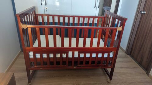 Babyhug Chester 3 in 1 Junior Bed cum Cot With Mattress- Dark Brown
