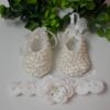 Crochet Baby Girl Shoes and Headband Set
