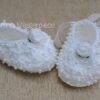 Crochet Handmade Baby Girl Shoes – Soft, Stylish & Pearl-Adorned for Little Princesses
