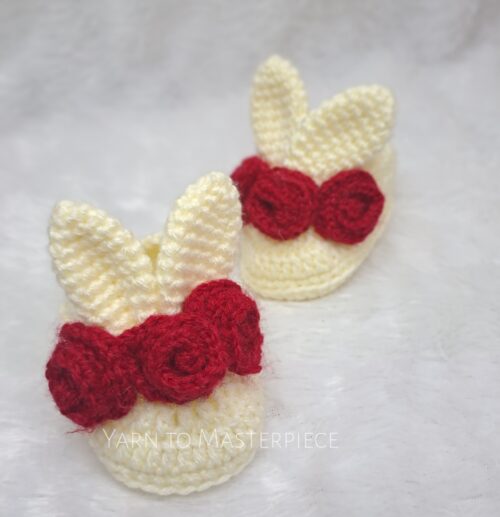 Crochet Handmade Bunny Ear Baby Shoes – Adorably Soft & Whimsical for Little Feet