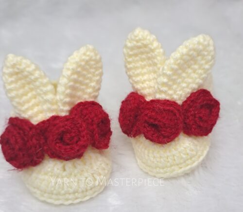 Crochet Handmade Bunny Ear Baby Shoes – Adorably Soft & Whimsical for Little Feet