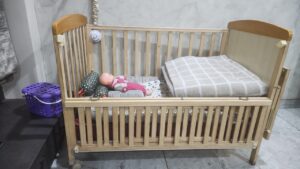 Babyhug Wooden Baby Cot with Storage & Mattress – Safe, Stylish & Built for Growing Babies!