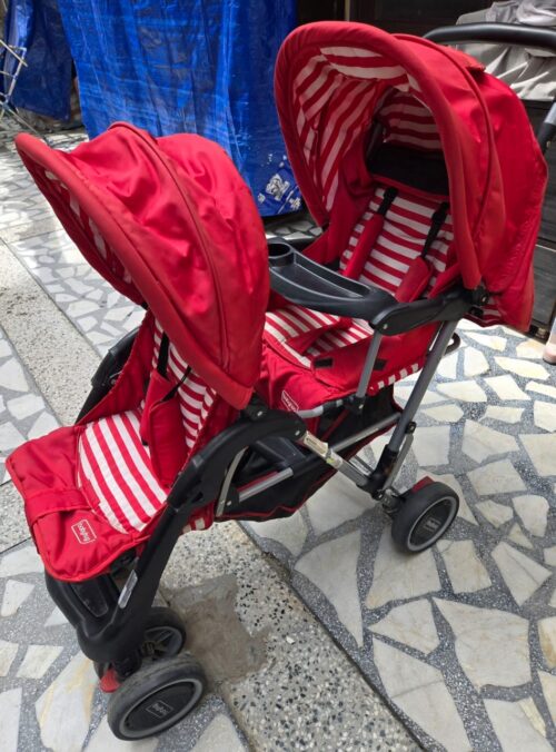 Babyhug Twinster Easy Foldable Twin Stroller – Red