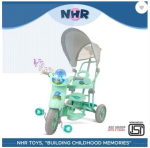 Kids VEGA Musical Tricycle with Canopy – Green