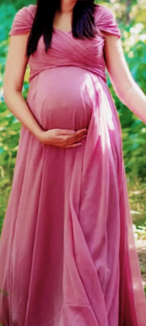 Pink Maternity Photoshoot Dress