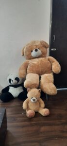 Life-Size Teddy Bear & Stuffed Toy Set (4ft Teddy, Small Teddy, Panda)