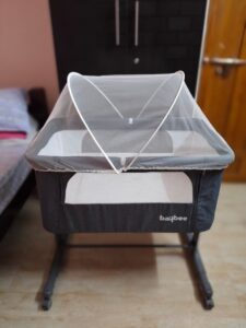 Cradle Bassinet Cot with Mattress and Mosquito Net