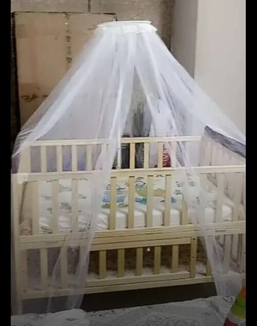 Babyhug Wooden Cot with Mattress
