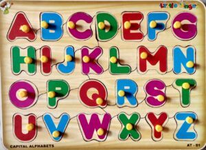 Wooden English Alphabets & Numeric Puzzle Set (1–20)