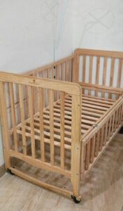 Baby Cot with Mattress and Bedsheet
