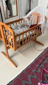 Babyhug Joy Plus Cradle With Mosquito Net – Wooden