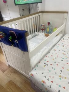 Mothercare 3-Level Cot with Mattress & Bolsters