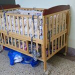 Babyhug Wooden Baby Cot with Wheels, Storage & Expandable Design