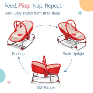 LuvLap 3-in-1 Rocker Napper – Sleep, Sit, and Rock with Ease!