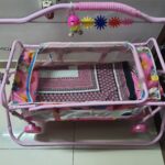 Baby Cradle with Mosquito Net & Bedding – Pink