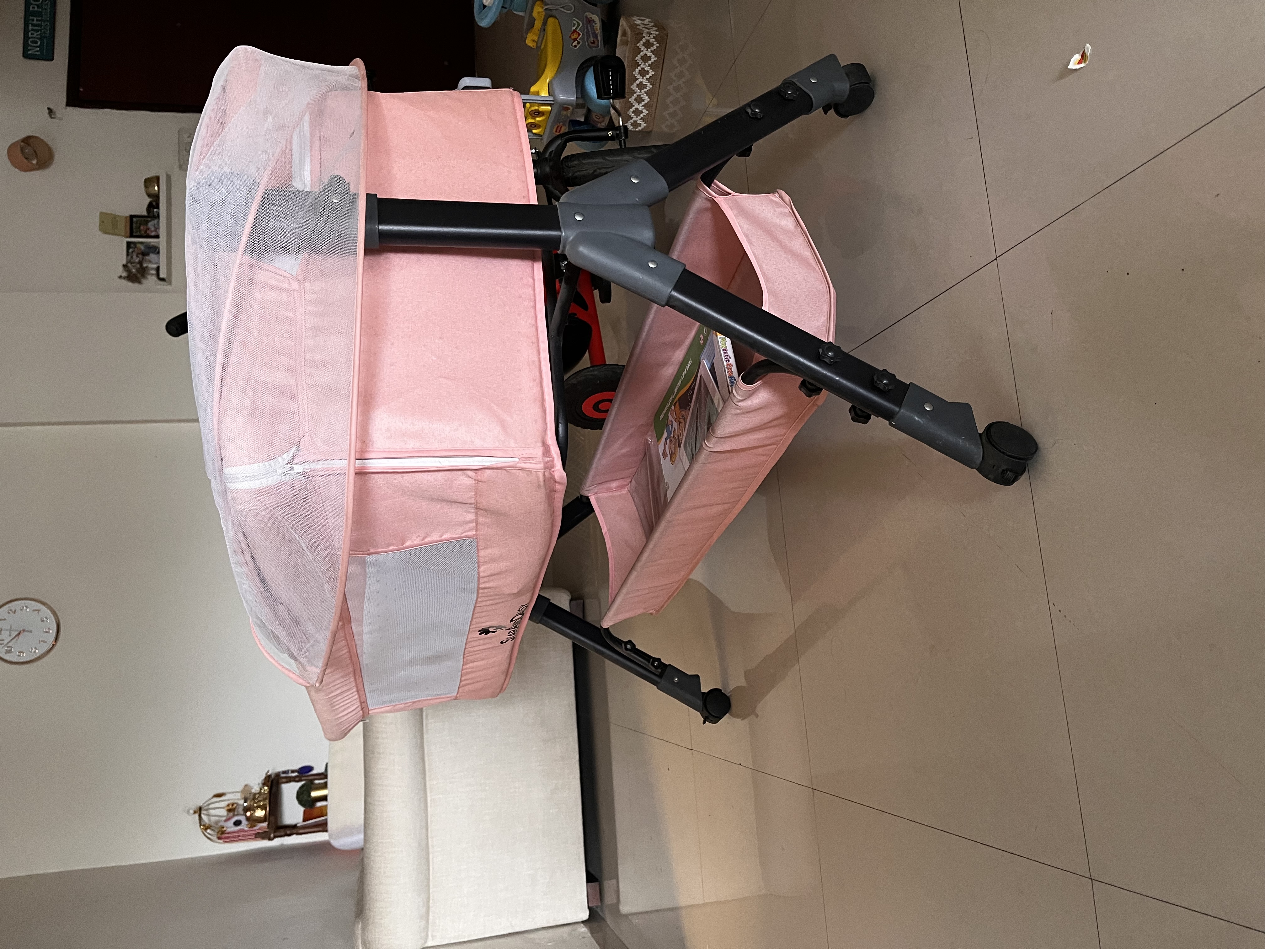 Preowned StarAndDaisy Baby Crib Cot Bedside Bassinet with Mosquito Net