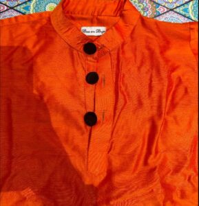 Orange cotton silk kurta