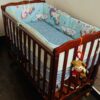 Preowned Babyhug Wooden Cot with Mattress