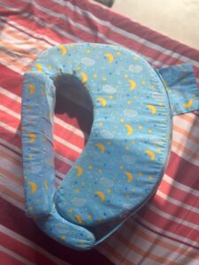 Preowned Babyhug Cotton Nursing Pillow – Blue Banana Print