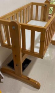 Pre-owned Custom Solid Wood Crib & Swing