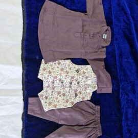 Pre-Owned Baby Clothes Set - Stylish Tunic & Pants (Brown)
