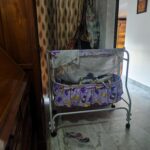 Pre-Owned Baby Cradle with Mosquito Net & Wheels