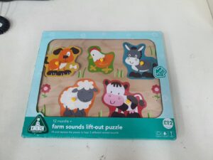 Preowned ELC Farm Sounds Lift-Out Puzzle – 5 Animal Sound Board for Toddlers
