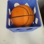 Pre-Owned Mini Basketball in Blue Crate- Spatial Play Toy for Kids