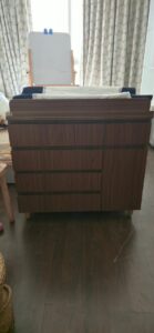 Preowned Little Bird Baby/Kids Wooden Changing Table with Mattress