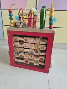 Preowned Battat Farm-Themed Wooden Activity Cube