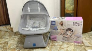 Preowned Mee Mee Dreamy Delight Bouncer Cum Electric Swing (with Sleeping Bed Feature)