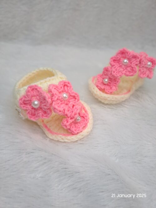 Crochet handmade baby girl sandals