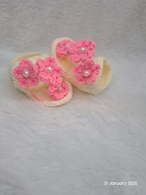Crochet handmade baby girl sandals