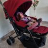 Babyhug Symphony Stroller with Reversible Handle & Mosquito Net – Red & Black | Lightweight & Safe