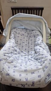 Pre-Owned Baby Carry Cot Cum Rocker – White & Blue