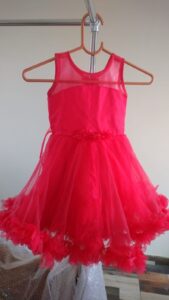 Pre-Owned Girls Red Tutu Dress – Floral Trim