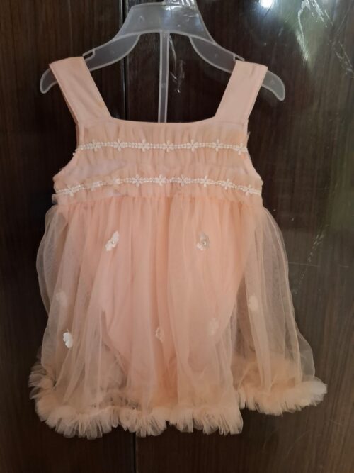Mark & Mia Cotton Party Wear Onesie – Embroidered Floral Design with Butterfly Wings (Hardly Used)