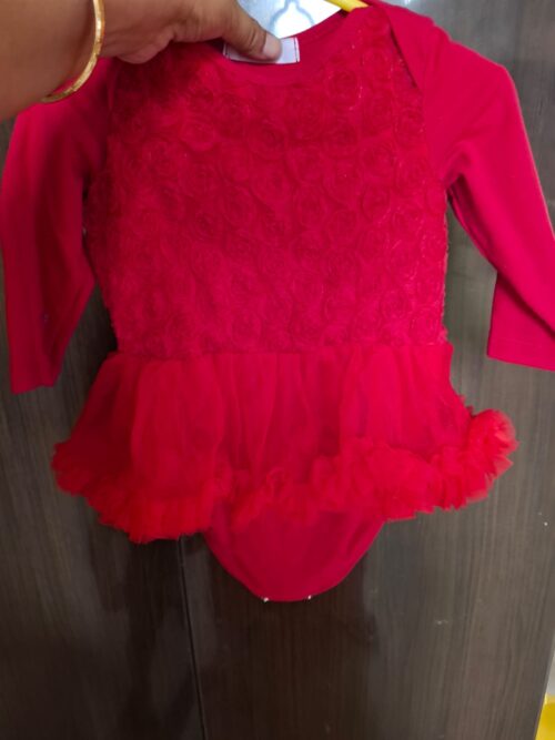 Floral Appliqué Party Dress for Girls – Elegant, Soft & Hardly Worn