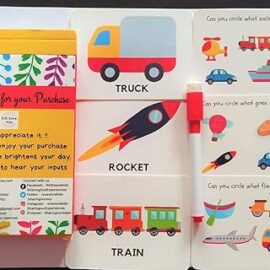 Vehicles flahs Cards for Kids – Understand Land, Water, and Air Transportation, 16 Colorful Cards, Age 2+ Years