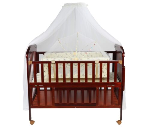 Luvlap baby cot cum crib wooden finish