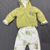 BUMZEE Green & White Boys Full Sleeves Polyfill Winter Wear Set