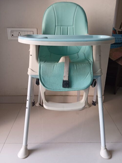 Babyhug High Chair with Food Tray & Safety Harness – Blue | Comfortable & Secure Mealtime Companion
