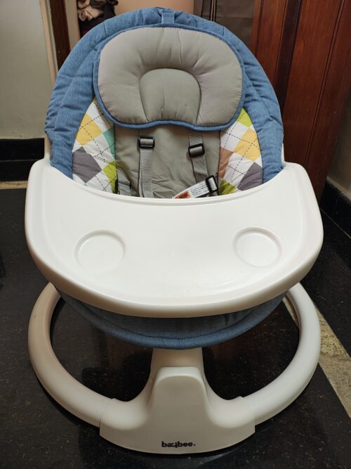 Baybee Lullabies Automatic Electric Baby Swing Cradle – Reclining Rocker with Remote, Music & Mosquito Net (Blue)