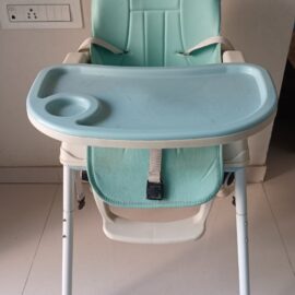 Babyhug High Chair with Food Tray & Safety Harness – Blue | Comfortable & Secure Mealtime Companion