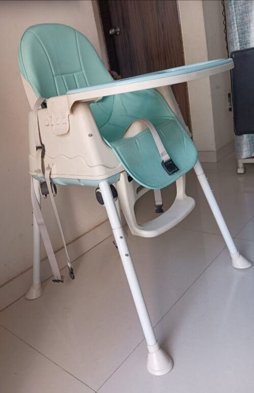 Babyhug High Chair with Food Tray & Safety Harness – Blue | Comfortable & Secure Mealtime Companion