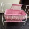 Premium Pink Steel Baby Cradle with Mosquito Net & Storage – Barely Used, Like New