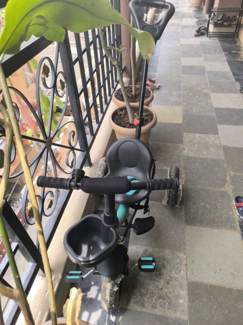 Kidsmate Junior Tricycle with Parental Control & Safety Belt – Sea Green | Easy to Assemble